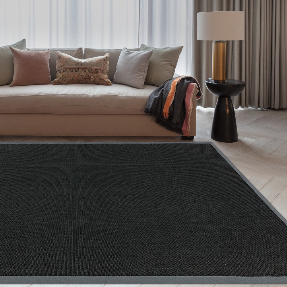 Sisal Rugs in Black Grey